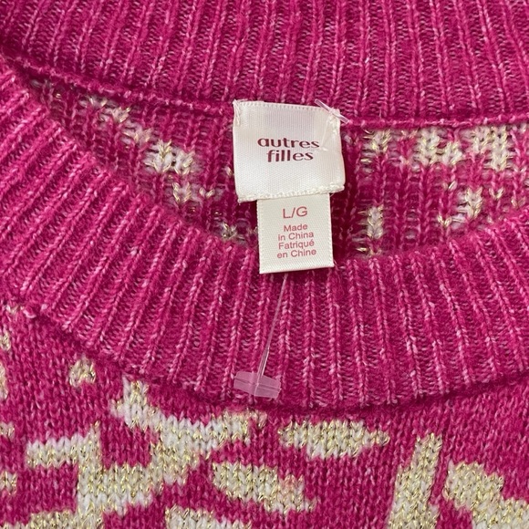 NWT! Anthropologie Autres Filles Metallic Paisley Crewneck Sweater - Picture 3 of 8